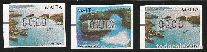 Sellos: Malta. 3 ATMs nuevos valor m&iacute;nimo - Foto 1