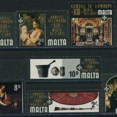 Sellos: MALTA 1970 IVERT 403/10 *** EXPOSICIÓN DE ARTE DEL CONSEJO DE EUROPA - PINTURA