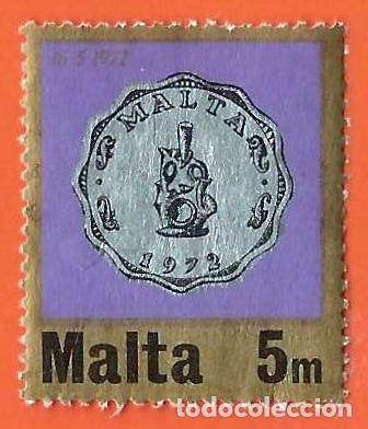 Sellos: MALTA. 1972. MONEDA. CANDELABRO - Foto 1