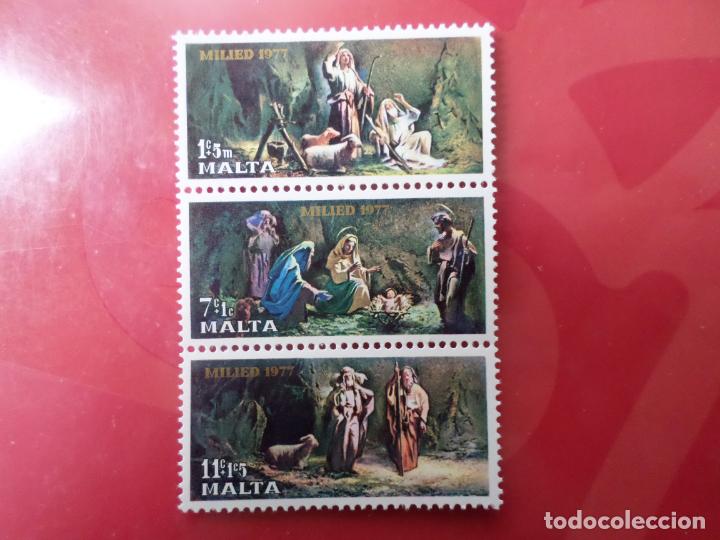Sellos: malta, 1977, navidad, Yvert 554/56 - Foto 1