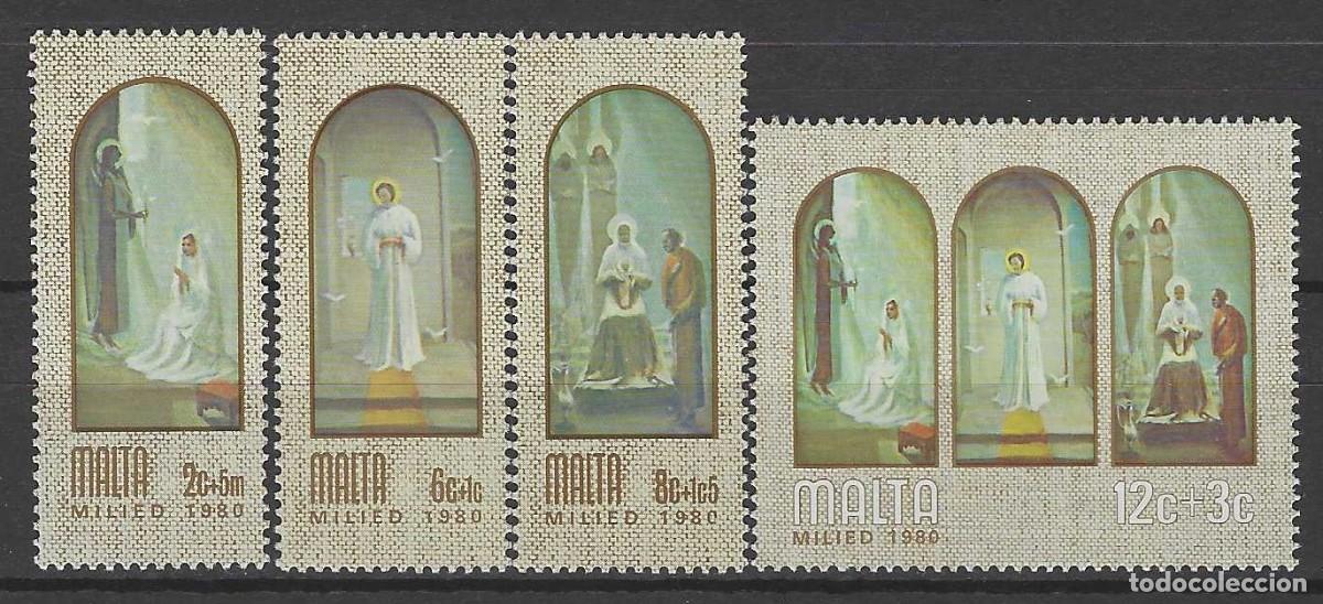 Sellos: MALTA 1980 - NAVIDAD, S.COMPLETA - MNH** - Foto 1