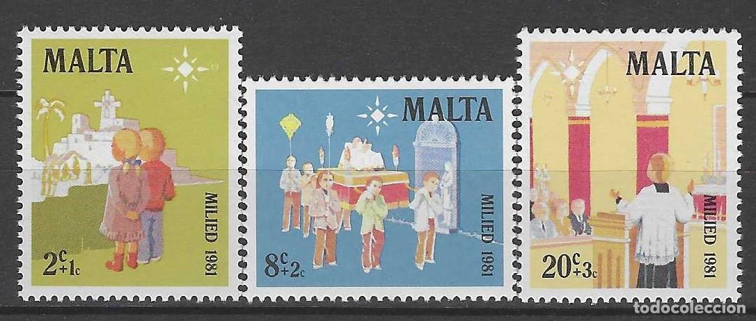 Sellos: MALTA 1981 - NAVIDAD, S.COMPLETA - MNH** - Foto 1