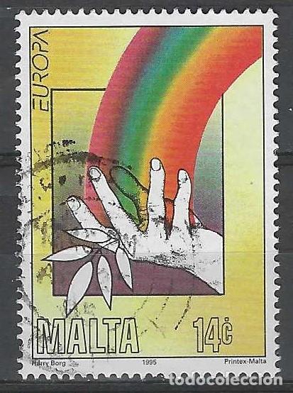 Sellos: MALTA 1995 - EUROPA, PAZ - USADO - Foto 1