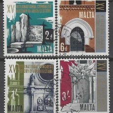 Sellos: MALTA 1967 - CONGRESO INTERN. DE ARQUITECTURA, LA VALETTA, S.COMPLETA - USADOS