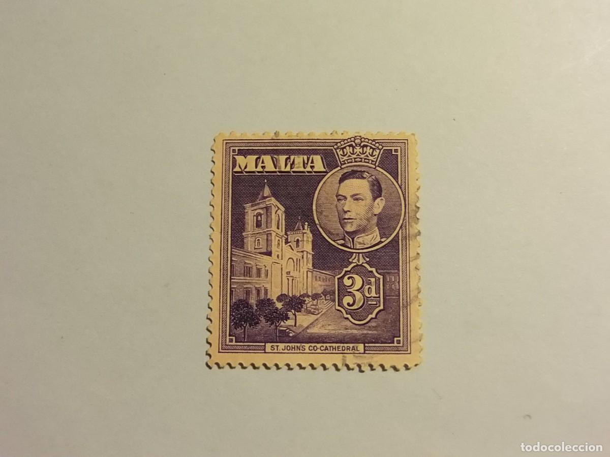 Sellos: MALTA 1948-53 - EDIFICIOS, CATEDRAL DE SAN JUAN - REY JORGE VI. - Foto 1