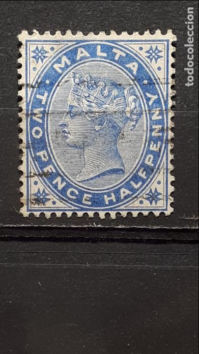 Sellos: MALTA &deg;. A&Ntilde;O 1885. YVERT 8 - Foto 1