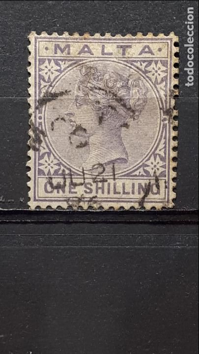 Sellos: MALTA &deg;. A&Ntilde;O 1885. YVERT 10 - Foto 1