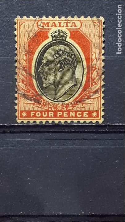 Sellos: MALTA &deg;. A&Ntilde;O 1907-11. YVERT 37. B.centrado - Foto 1