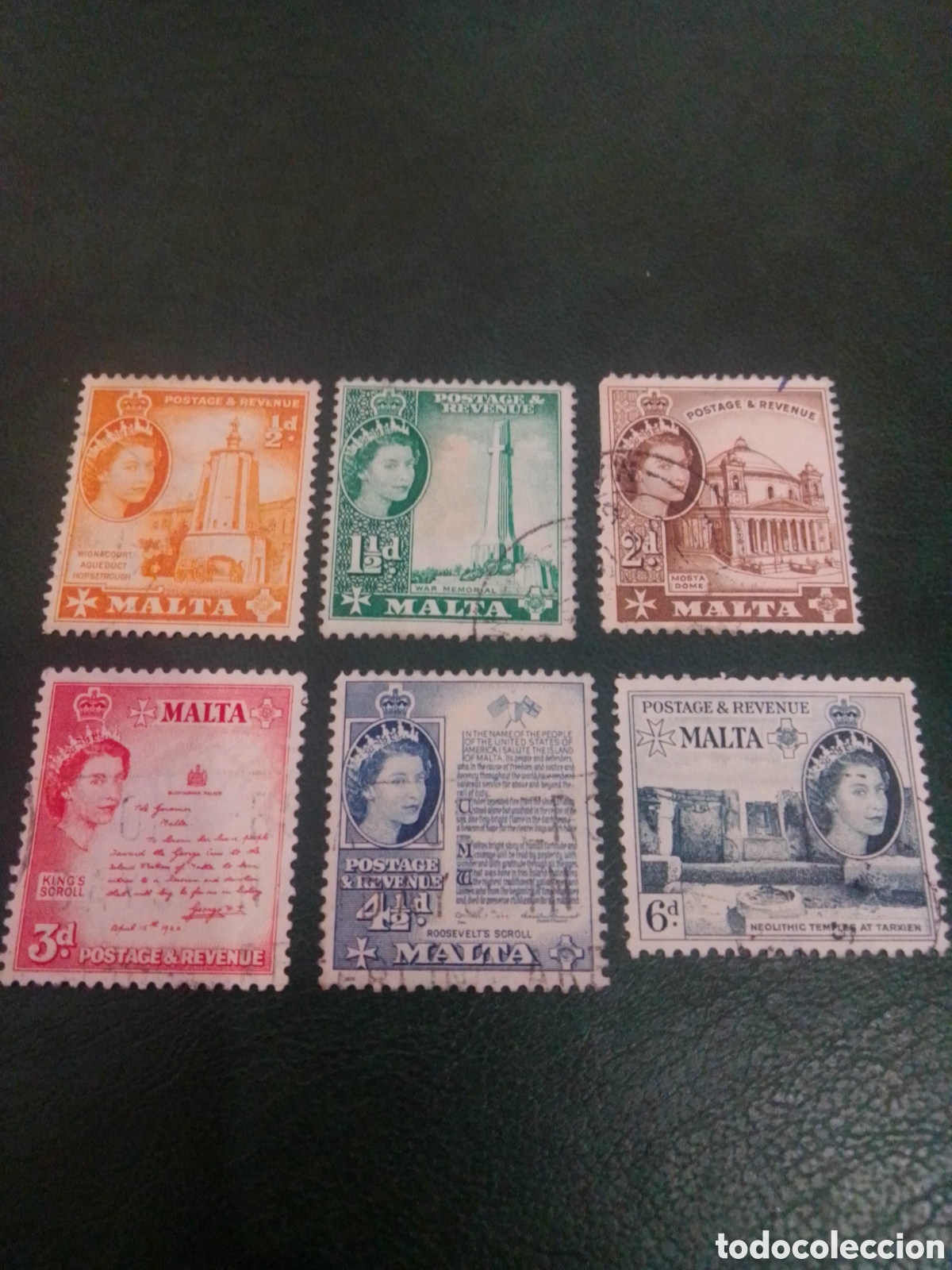 Sellos: Malta 1956 Isabel II - Foto 1
