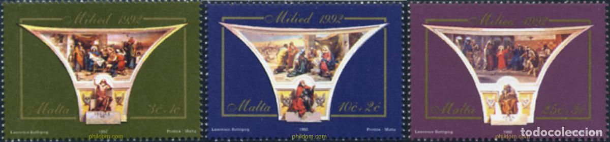 Sellos: 164322 MNH MALTA 1992 NAVIDAD - Foto 1