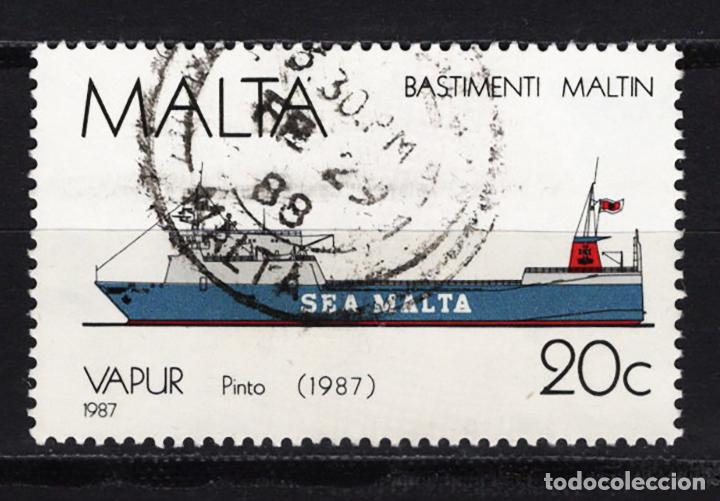 Sellos: MALTA 1987 usado BARCOS Yvert 759 - Foto 1