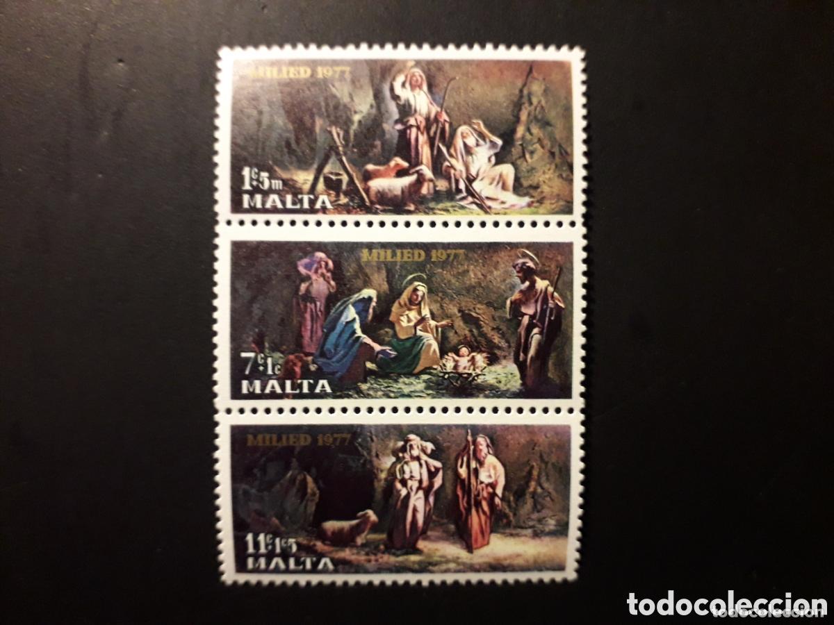 Sellos: Malta 1977 Ivert 554/6 *** Navidad - Foto 1