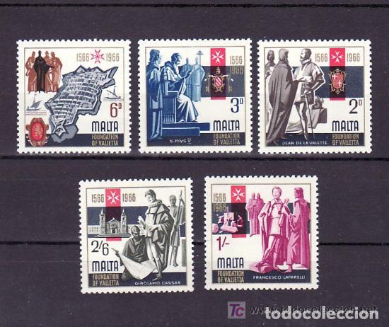 Sellos: Malta 1966 Ivert 339/43 *** 4&ordm; Centenario de la VALETTE - Foto 1