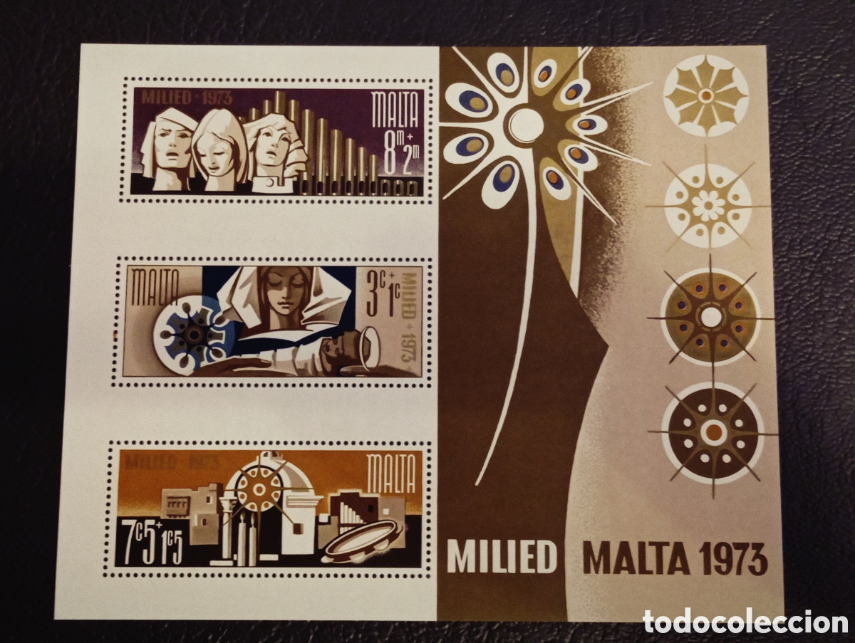 Sellos: Malta 1973 - Milied Navidad - Hoja Bloque Yvert n&ordm; 3 MNH