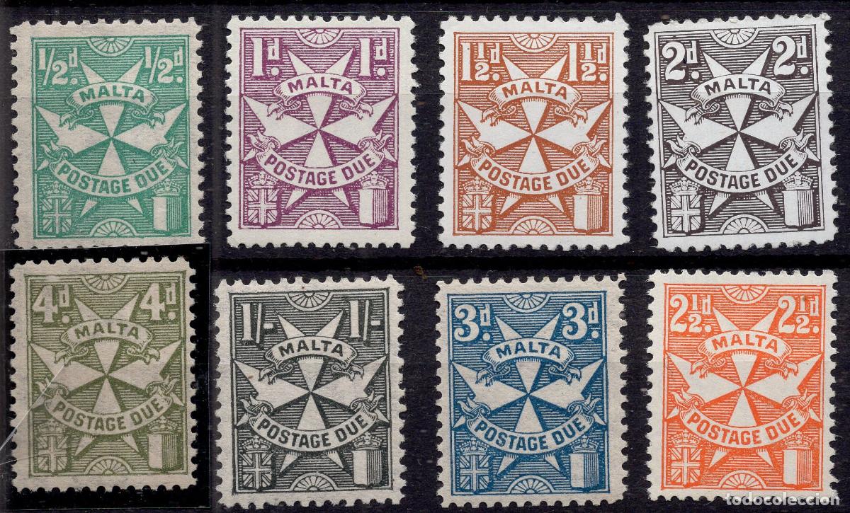 Sellos: MALTA 1925 STAMP MICHEL MT P11-P12-P13-P14-P15-P16-P17-P19