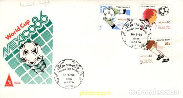 Sellos: 786994 MNH MALTA 1986 COPA DEL MUNDO DE FUTBOL. MEXICO-86