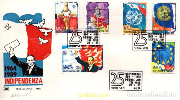 Sellos: 786992 MNH MALTA 1989 25 ANIVERSARIO DE LA INDEPENDENCIA