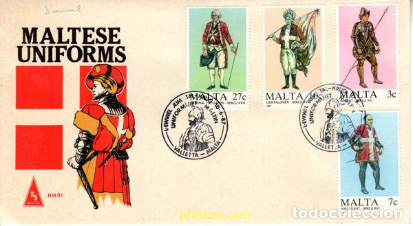 Sellos: 787001 MNH MALTA 1987 UNIFORMES MILITARES