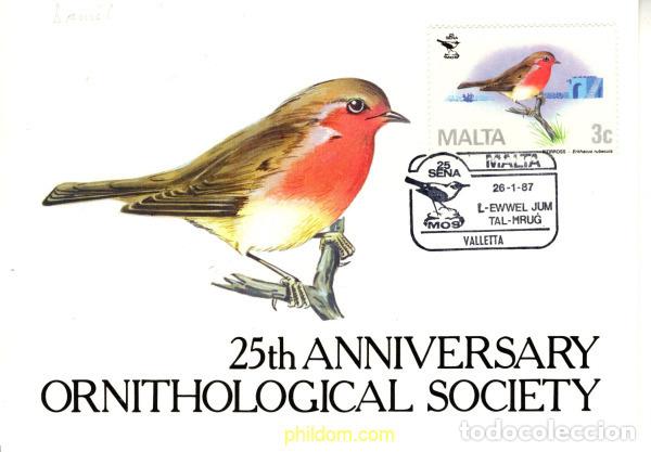 Sellos: 787000 MNH MALTA 1987 25 ANIVERSARIO DE LA SOCIEDAD ORNITOLOGICA MALTESA