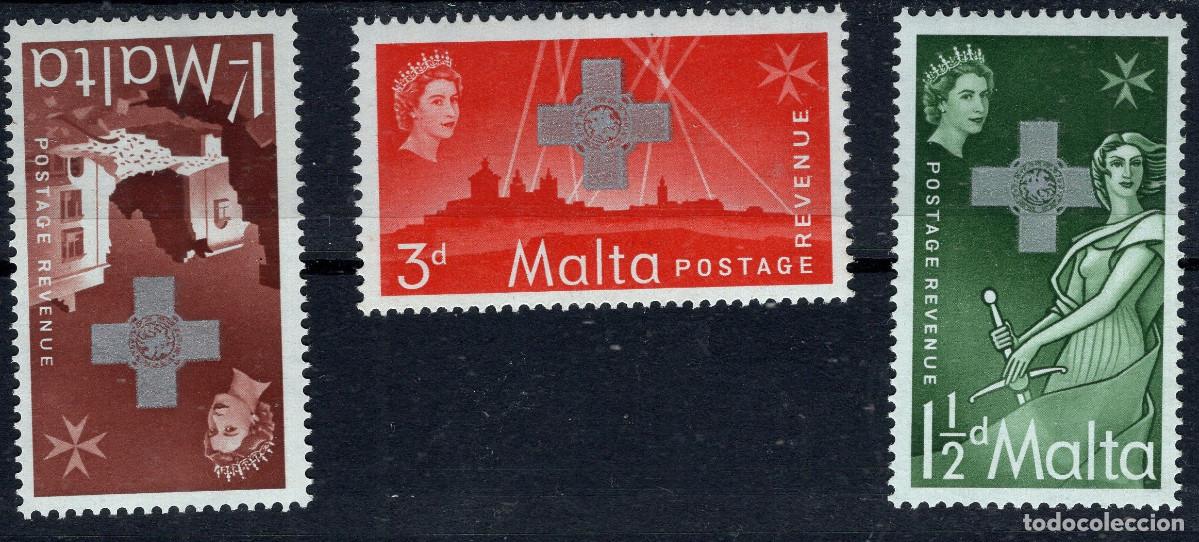 Sellos: MALTA 1957 STAMP MICHEL MT 254-256