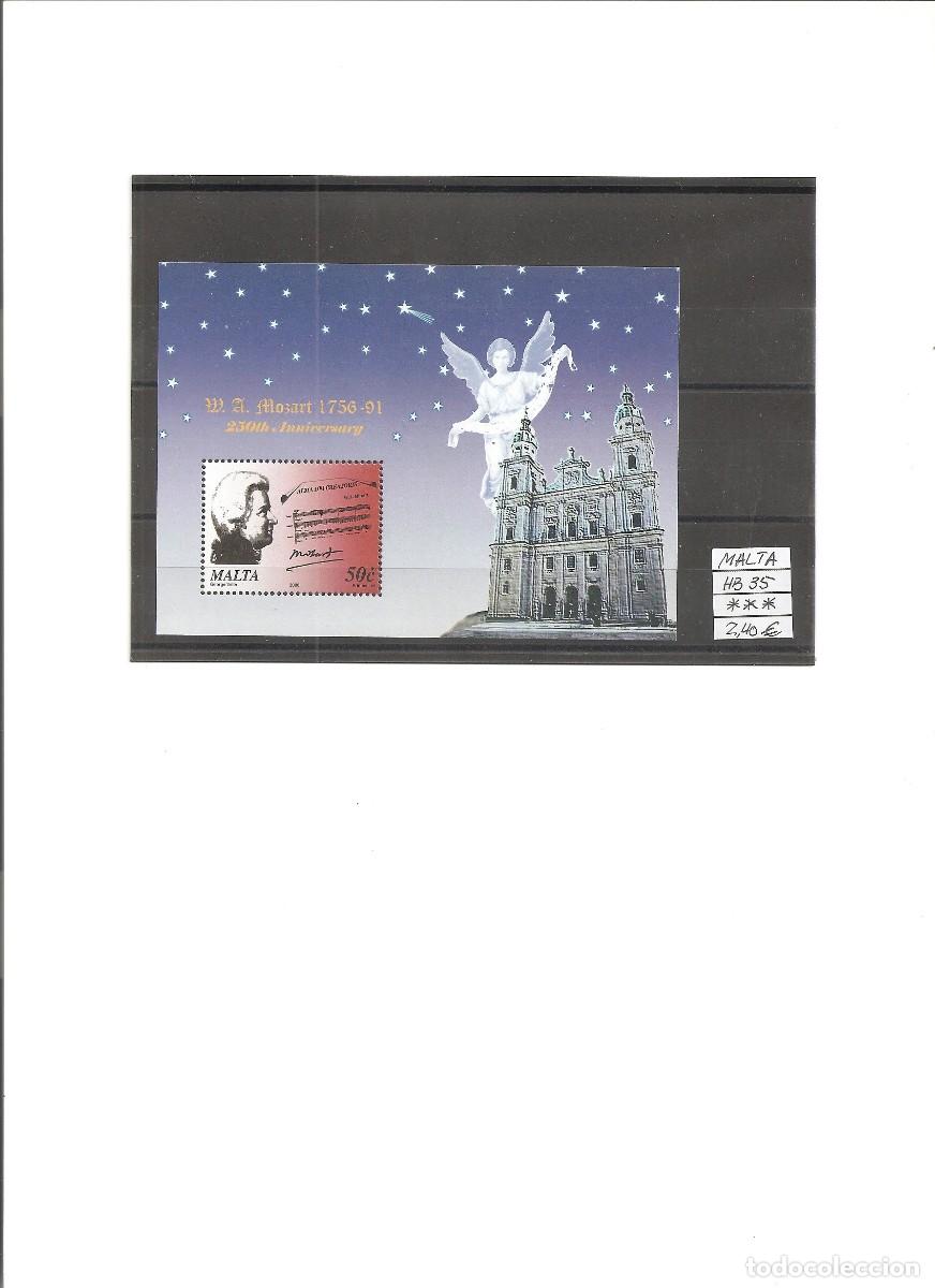 Sellos: MALTA. HB. 250 ANIVERSARIO FALLECIMIENTO DE W.A. MOZART.