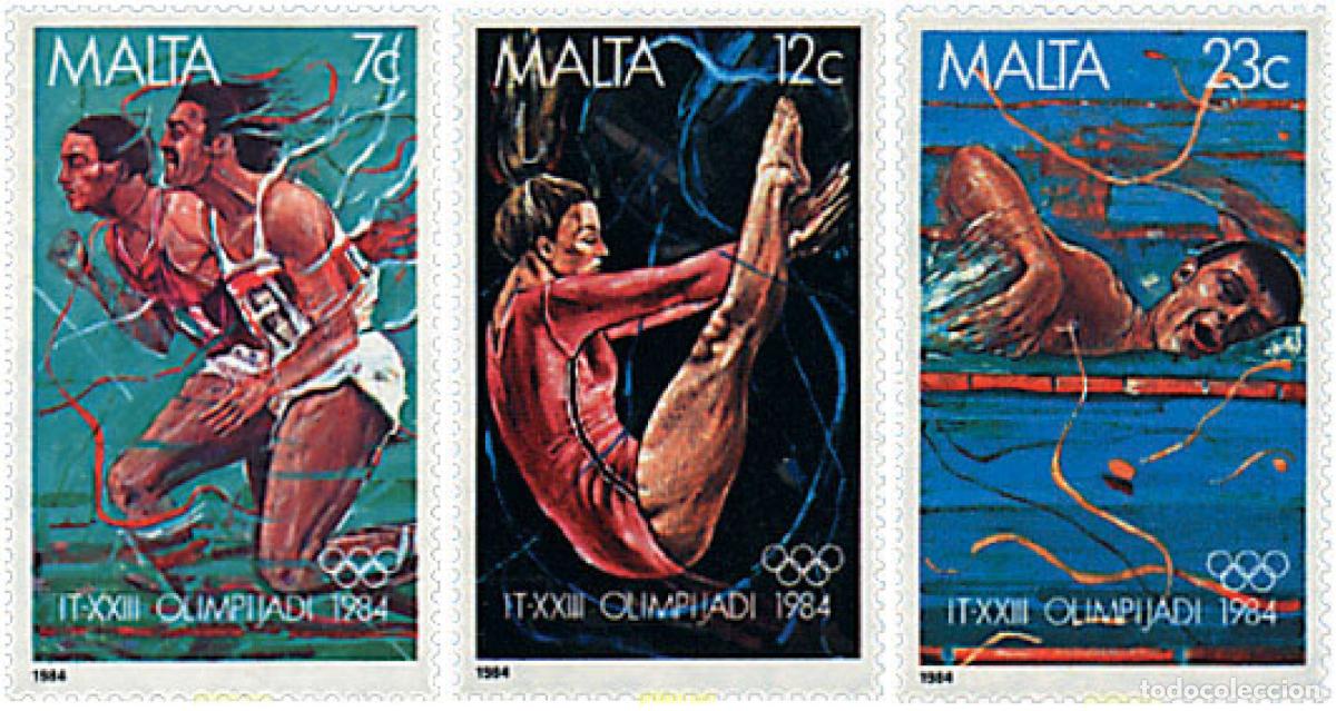Stamps: 67598 MNH MALTA 1984 23 JUEGOS OLIMPICOS VERANO LOS ANGELES 1984