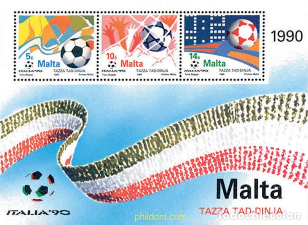 Sellos: 67611 MNH MALTA 1990 COPA DEL MUNDO DE FUTBOL. ITALIA-90