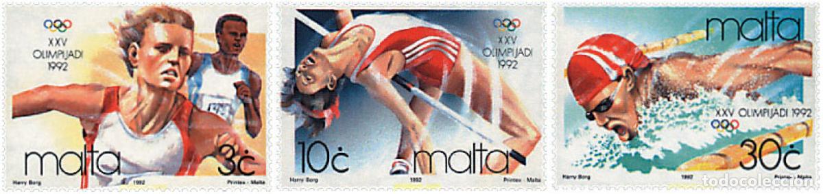 Sellos: 67614 MNH MALTA 1992 25 JUEGOS OLIMPICOS VERANO BARCELONA 1992
