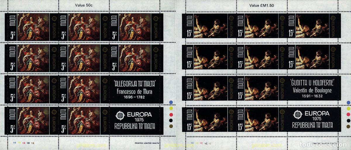 Sellos: 7863 MNH MALTA 1975 EUROPA CEPT. PINTURAS