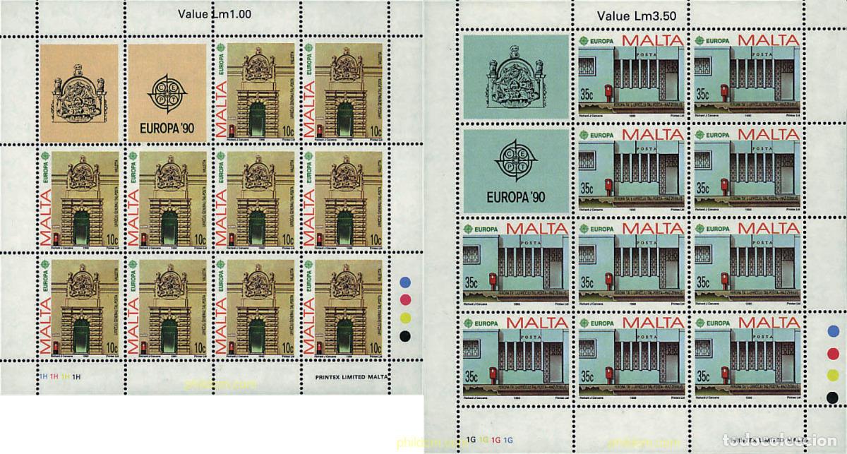 Sellos: 9005 MNH MALTA 1990 EUROPA CEPT. OFICINAS POSTALES