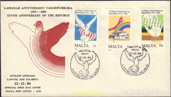 Sellos: 371031 MNH MALTA 1984 10 ANIVERSARIO DE LA REPUBLICA