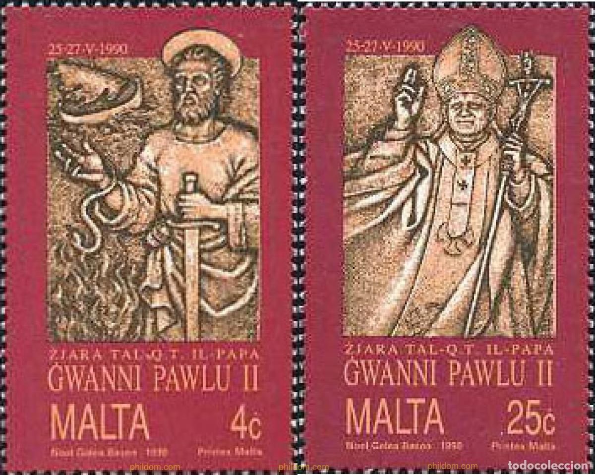 Sellos: 11644 MNH MALTA 1990 VISITA DE S.S. JEAN PAUL II A MALTA
