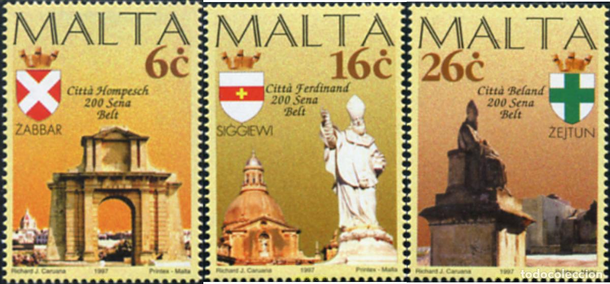 Sellos: 35847 MNH MALTA 1997 BICENTENARIO DE CIUDADES MALTESAS