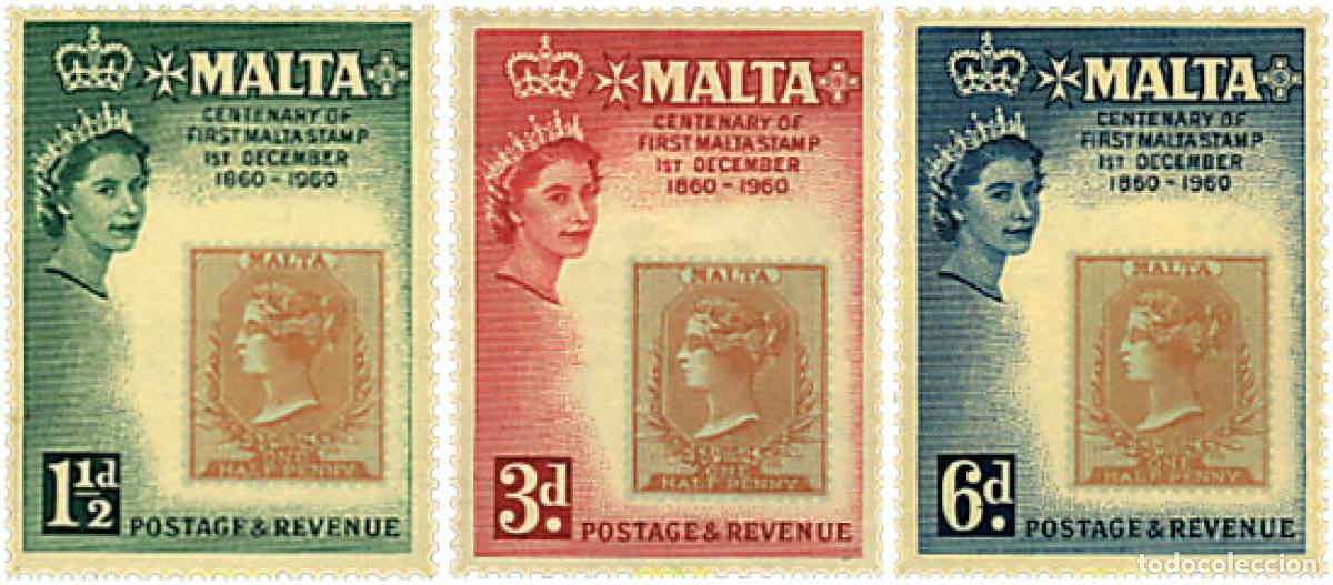 Sellos: 67578 MNH MALTA 1960 CENTENARIO DEL SELLO DE MALTA