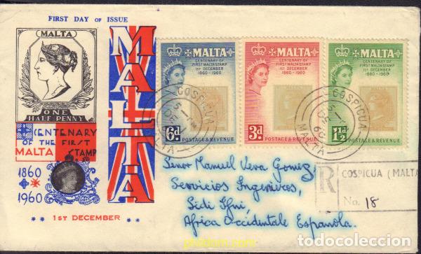 Sellos: 585359 MNH MALTA 1960 CENTENARIO DEL SELLO DE MALTA