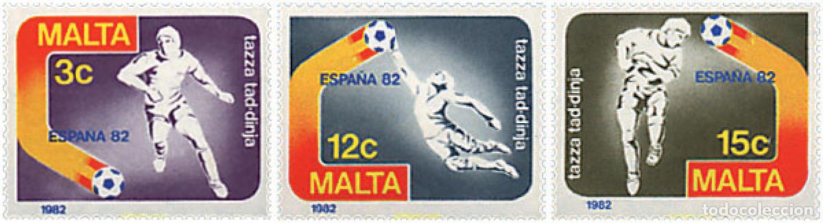 Sellos: 67595 MNH MALTA 1982 COPA DEL MUNDO DE FUTBOL. ESPA&Ntilde;A-82