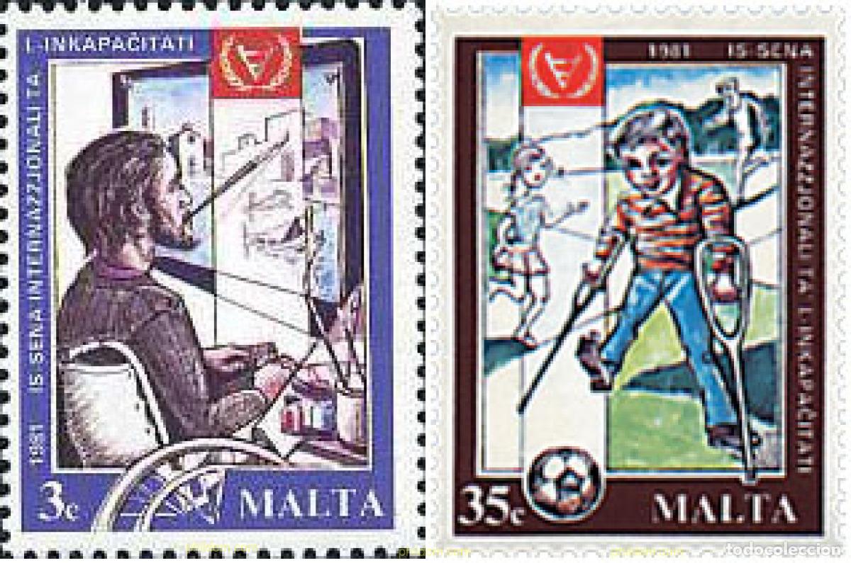 Sellos: 67594 MNH MALTA 1981 A&Ntilde;O INTERNACIONAL DE LAS PERSONAS DISCAPACITADAS