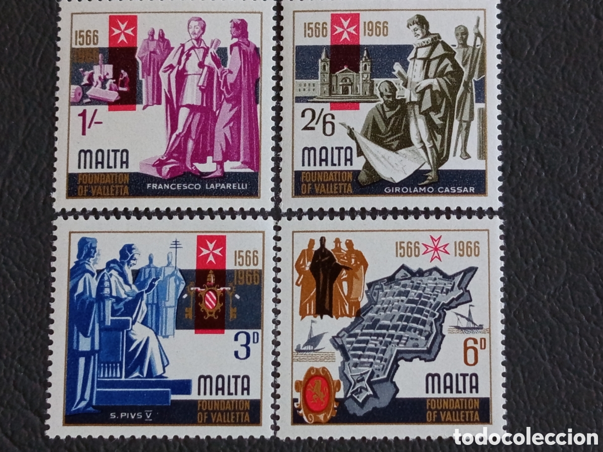 Briefmarken: Serie Completa Malta 1966 IV Centenario Fundaci&oacute;n de La Valeta MNH