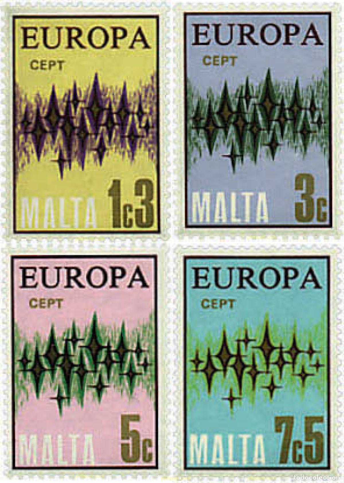 Sellos: 80476 MNH MALTA 1972 EUROPA CEPT. COMUNICACIONES