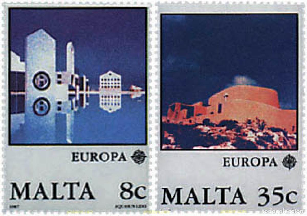 Sellos: 62668 MNH MALTA 1987 EUROPA CEPT. ARQUITECTURA MODERNA