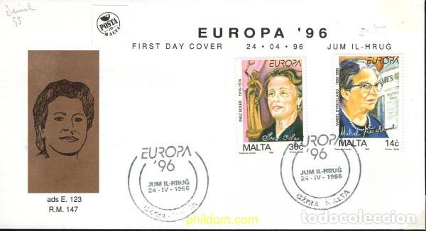 Sellos: 24518 MNH MALTA 1996 EUROPA CEPT. MUJERES CELEBRES