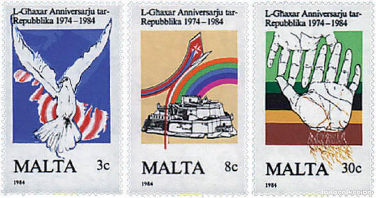 Sellos: 67599 MNH MALTA 1984 10 ANIVERSARIO DE LA REPUBLICA