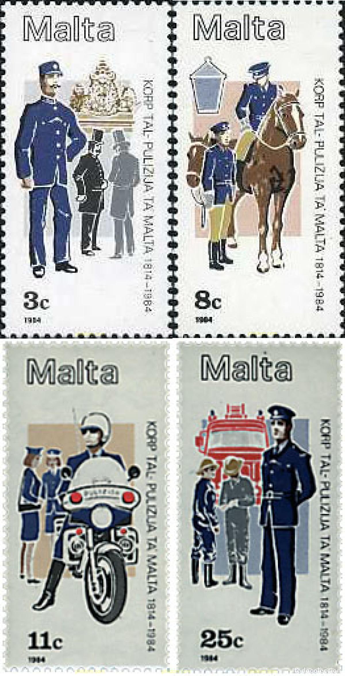 Sellos: 67601 MNH MALTA 1984 170 ANIVERSARIO DE LA POLICIA DE MALTA