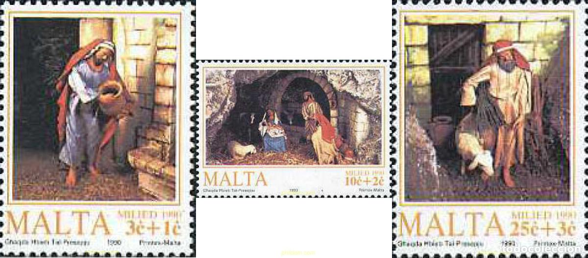 Sellos: 164303 MNH MALTA 1990 NAVIDAD
