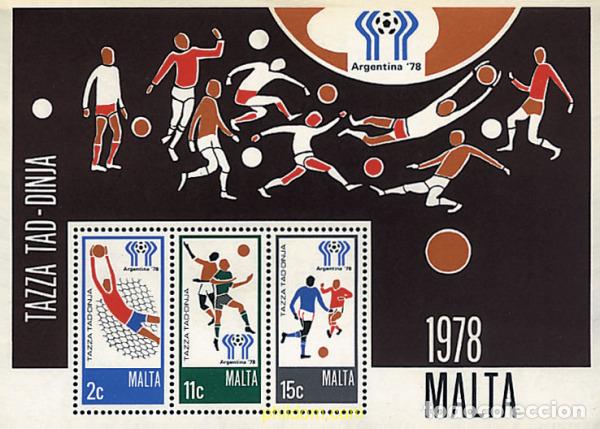 Selos: 67589 MNH MALTA 1978 COPA DEL MUNDO DE FUTBOL. ARGENTINA-78