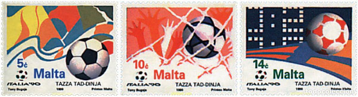Sellos: 67609 MNH MALTA 1990 COPA DEL MUNDO DE FUTBOL. ITALIA-90