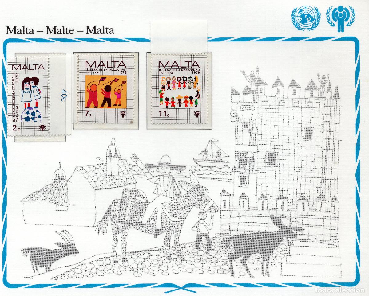 Sellos: MALTA 1979 TARJETA MICHEL MT 596-598