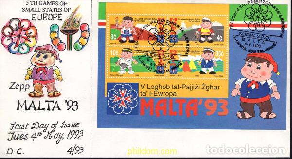 Sellos: 384933 MNH MALTA 1993 JUEGOS DEPORTIVOS DE LOS PEQUE&Ntilde;OS ESTADOS
