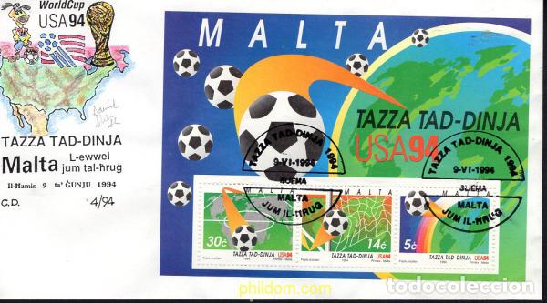 Sellos: 385727 MNH MALTA 1994 COPA DEL MUNDO DE FUTBOL. USA-94