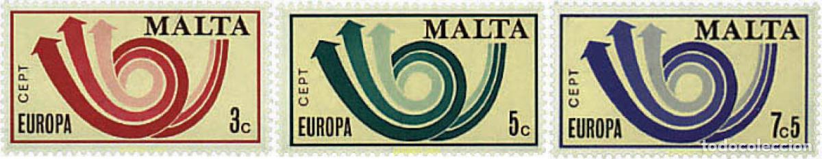 Sellos: 62244 MNH MALTA 1973 EUROPA CEPT. CORNETA POSTAL